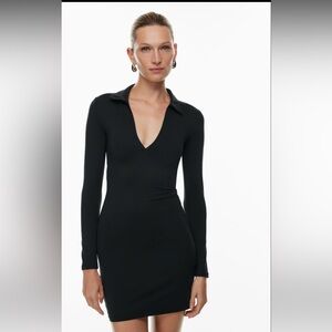 Brand new black Babaton Polo Longsleeve Minidress from Aritzia.